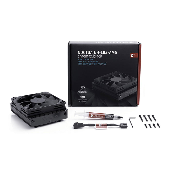 Noctua NH‑L9a‑AM5 chromax.black – 37mm Low Profile AM5 CPU Cooler, 92mm PWM Fan