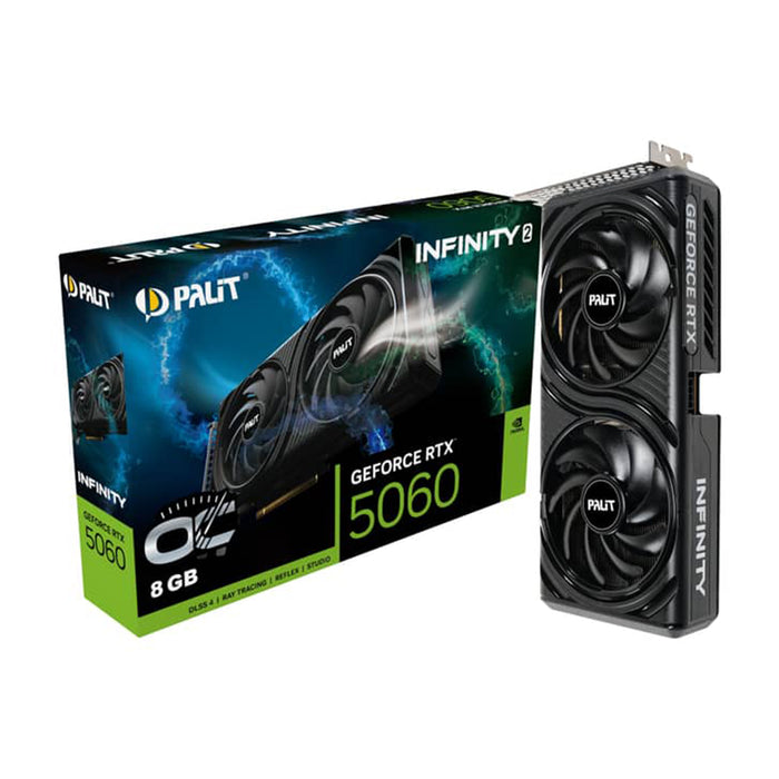 Palit GeForce RTX 5060 Infinity 2 OC 8GB GDDR7 Graphics Card – Dual‑Fan, 2512MHz Boost