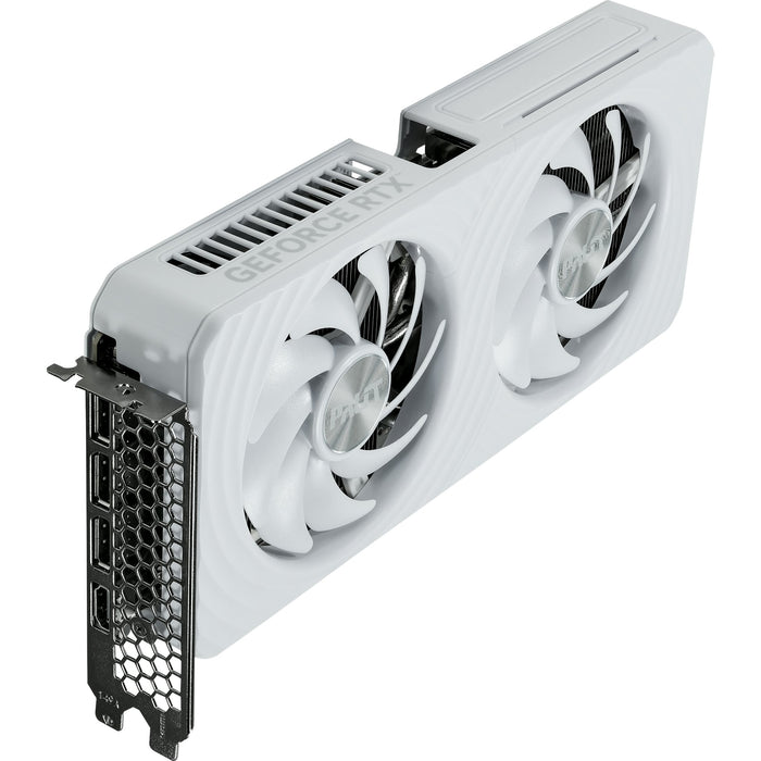 Palit RTX 5060 White OC Gaming Graphics Card, PCIe5, 8GB DDR7, 2527MHz Clock, RGB Lighting
