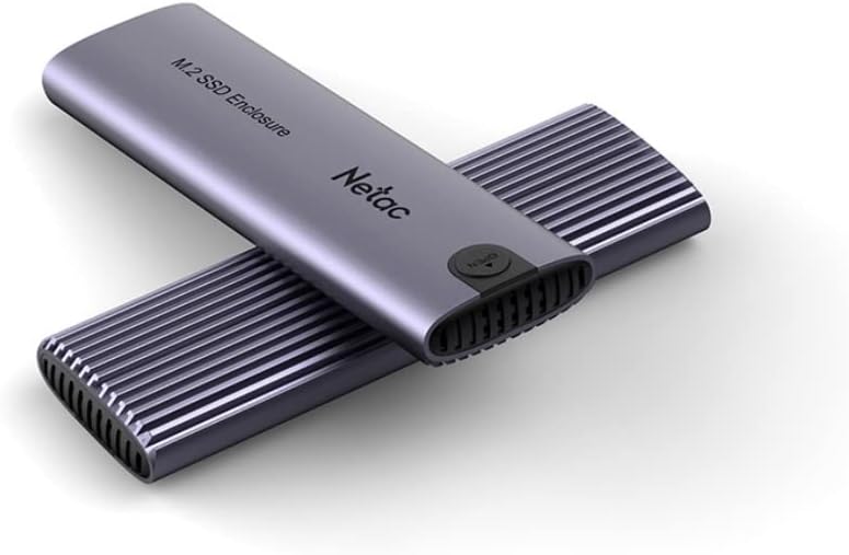 Netac M.2 SSD Enclosure PCIe/SATA SSD Caddy, USB 3.1 Gen2 Type-C, Aluminium