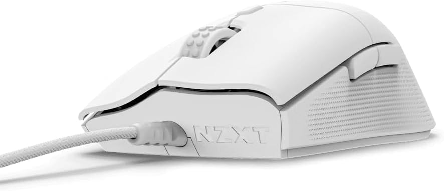 NZXT Lift 2 ERGO Lightweight Optical Gaming Mouse, 26000 DPI, USB, White