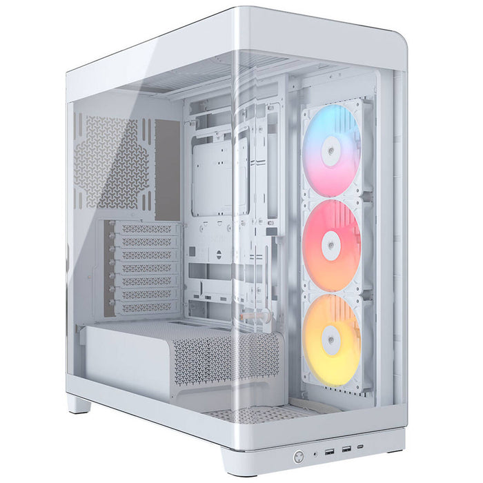 CORSAIR FRAME 4500X RS-R ARGB PC Case White – Panoramic Glass Mid-Tower, Dual 360 mm