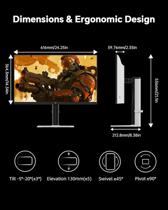 KTC H27T6 27" 1440P 200Hz Fast IPS Gaming Monitor – HDR400 White