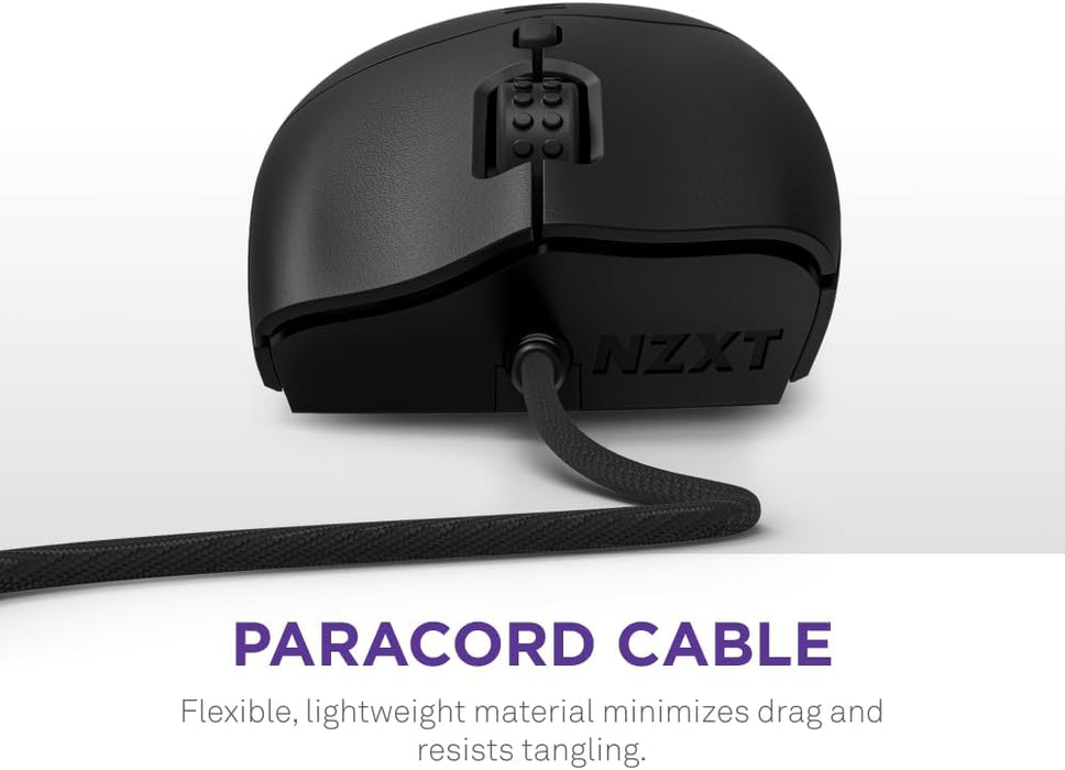 NZXT Lift 2 Ergo Lightweight Ergonomic Wired Gaming Mouse, Optical Switch, Black