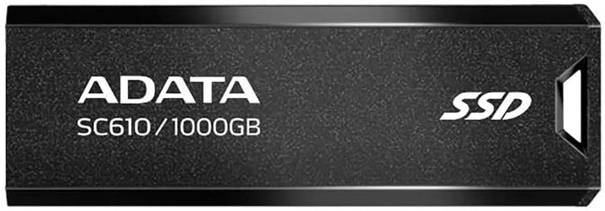 Adata SC610 1TB Pocket Size External SSD, USB 3.2 Gen2 Type-A, Portable Solid State Drive, Key Ring