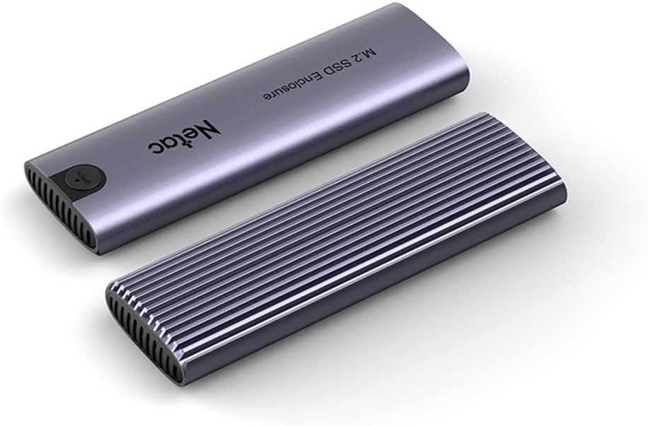 Netac M.2 SSD Enclosure PCIe/SATA SSD Caddy, USB 3.1 Gen2 Type-C, Aluminium