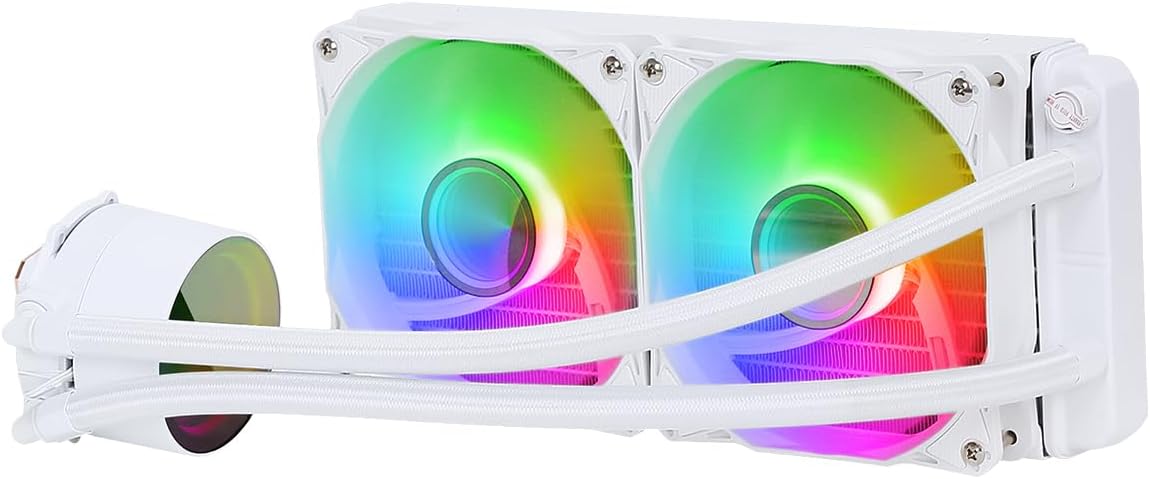 CiT Pro Glacier Infinity White AIO CPU Cooler, 240mm, ARGB, Copper Heatsink, Intel/AMD Combo