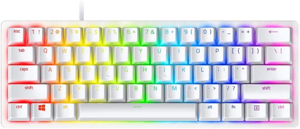 Razer Huntsman Mini 60% Mechanical Gaming Keyboard Mercury, RGB  Chroma, Wired, White