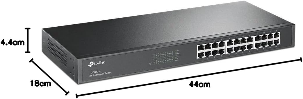 TP-Link 24-Port Gigabit Ethernet Switch Unmanaged Rackmount, Steel Case