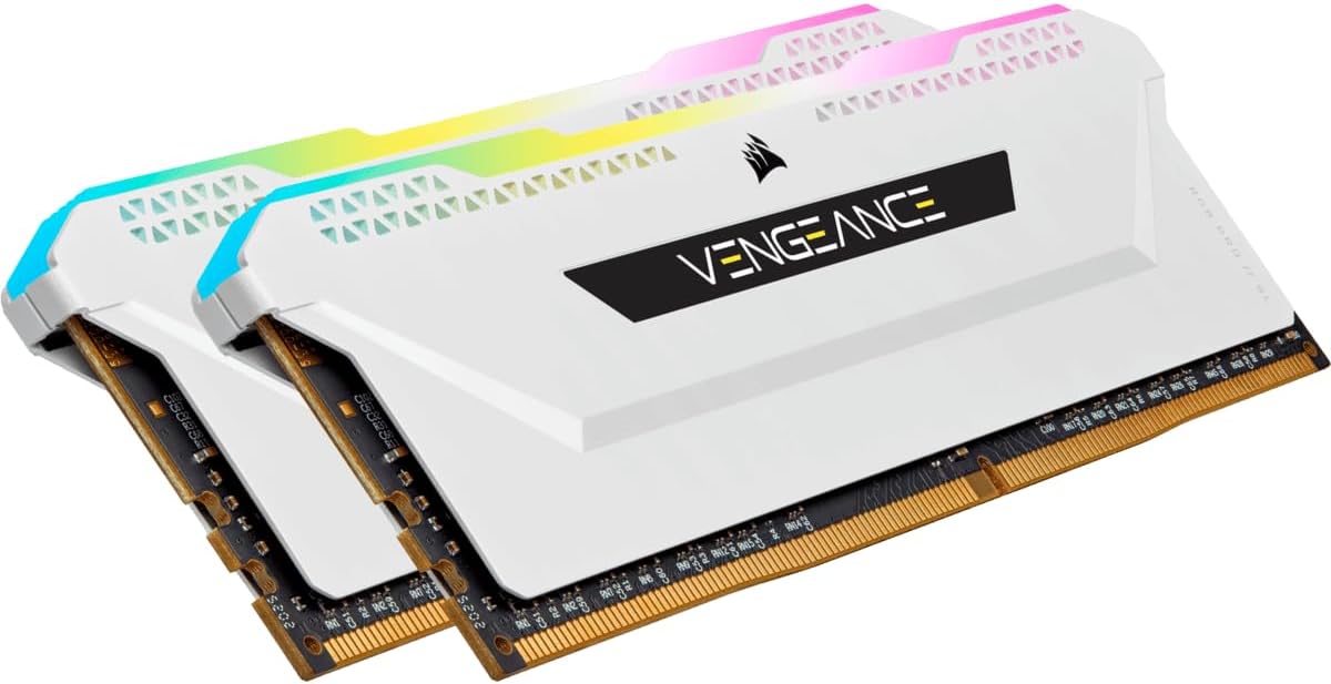 Corsair Vengeance RGB Pro SL 32GB RAM (2 x 16GB), DDR4, 3600MHz (PC4-28800), White