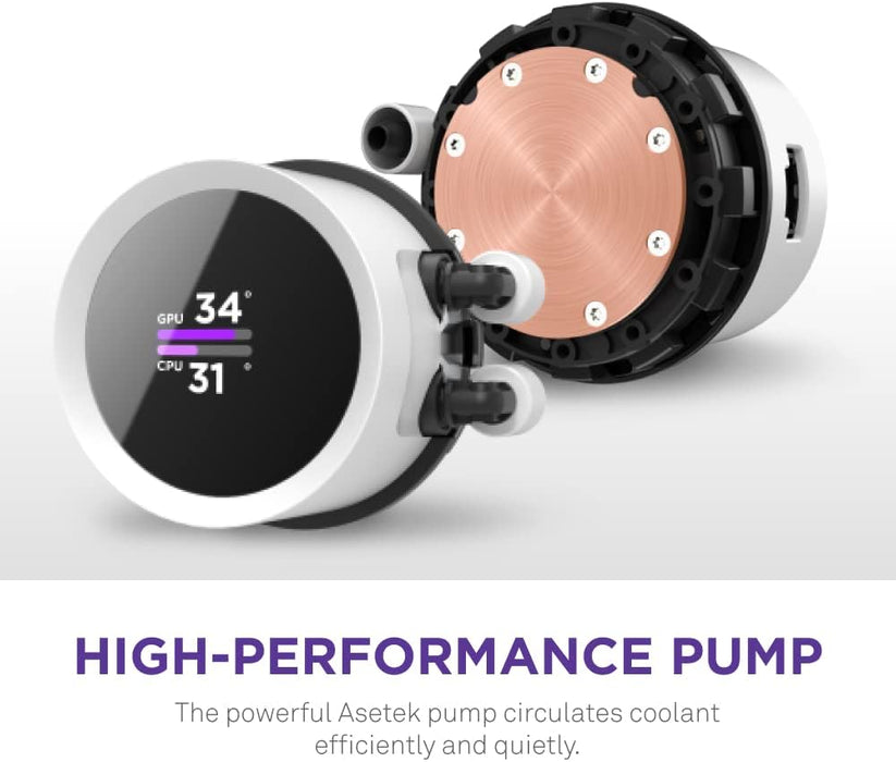 NZXT Kraken 240 RGB AIO CPU Liquid Cooler, AMD Intel Water Cooler, LCD Display for Images, RGB