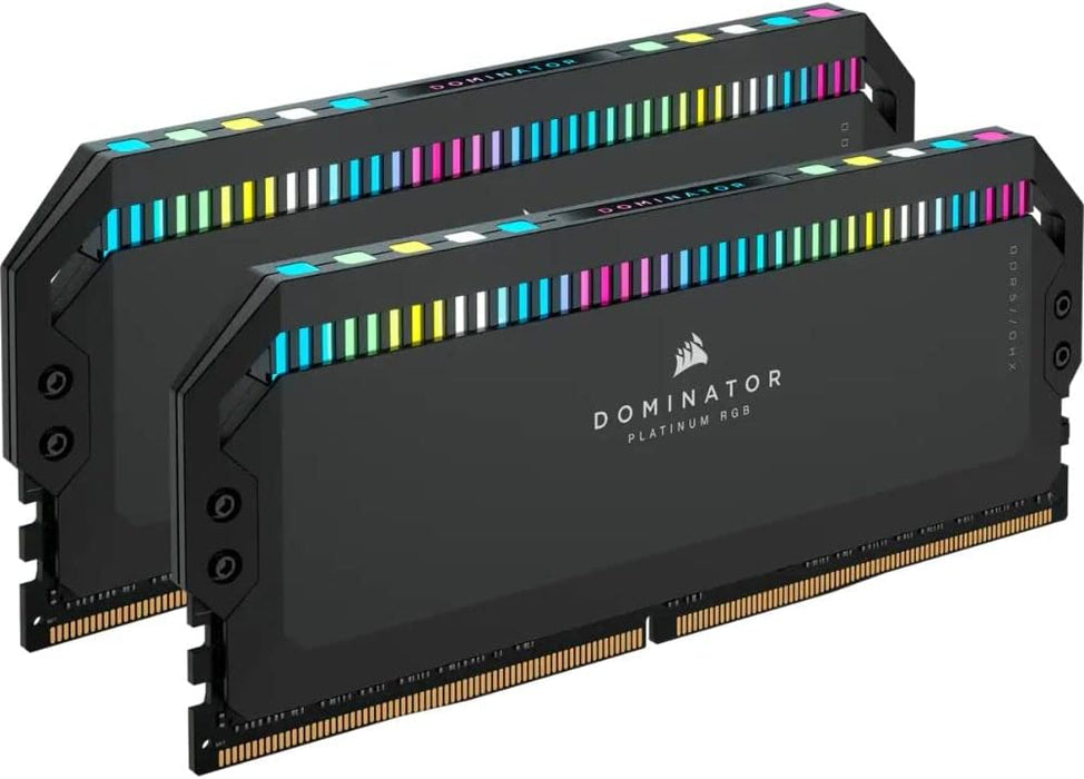 Corsair Dominator Platinum RGB 64GB Memory Kit (2 x 32GB), DDR5, 6000MHz (PC5-48000), CL40, 1.35V, XMP 3.0, PMIC, DIMM Memory RAM