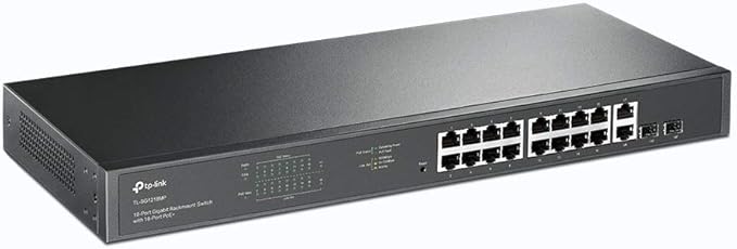 TP‑Link TL‑SG1218MP – 18‑Port Gigabit PoE+ Rackmount Switch, 16 PoE+ Ports, 250W