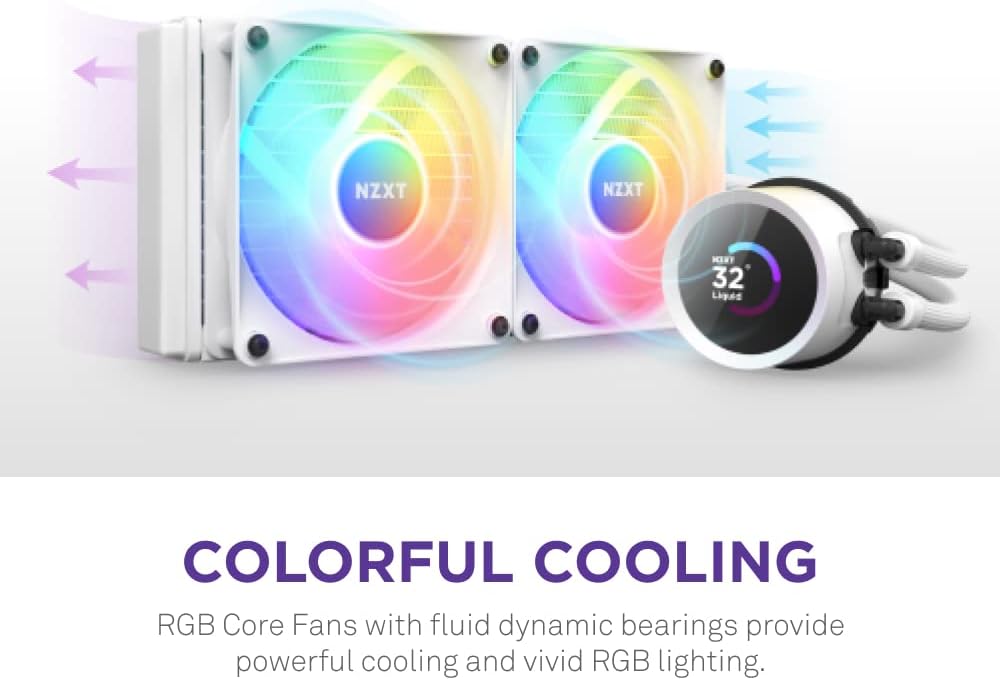 NZXT Kraken 240 RGB AIO CPU Liquid Cooler, AMD Intel Water Cooler, LCD Display for Images, RGB