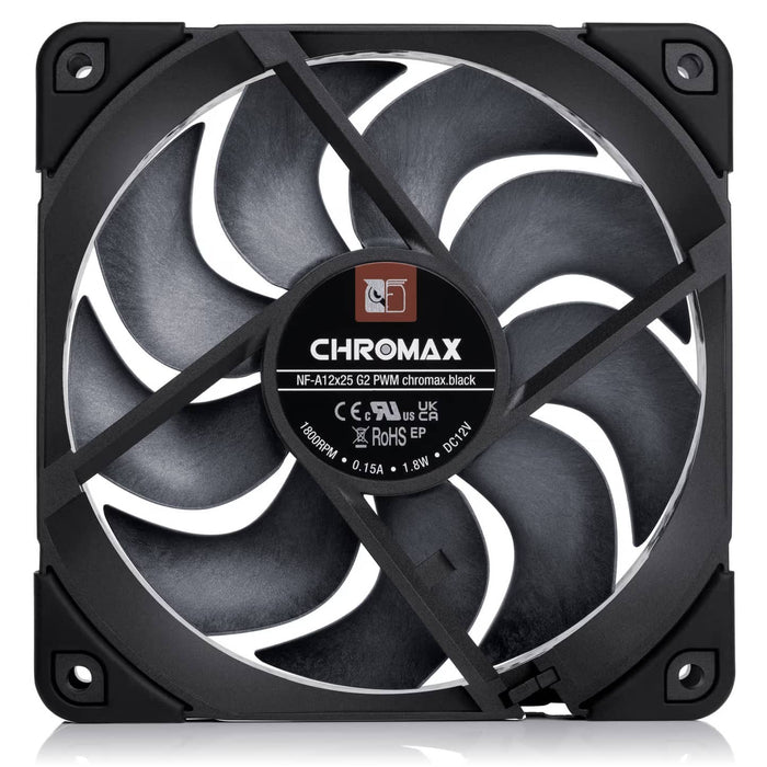 Noctua NF‑A12x25 G2 Chromax Black PWM 120mm Flagship Quiet Fan – 1800RPM