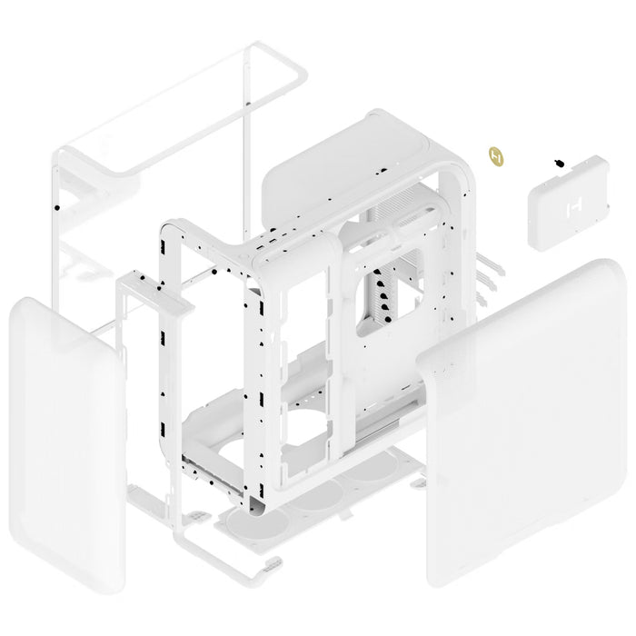 HYTE X50 Snow White Mid‑Tower Case – High Airflow / E‑ATX Support