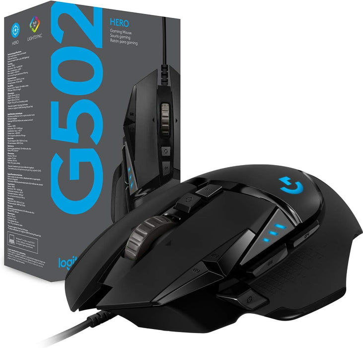 Logitech G502 HERO Wired Gaming Mouse – 25K Sensor, RGB, 11 Buttons