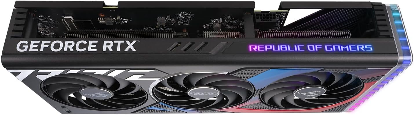 Asus Rog Strix RTX 4070 Super Gaming Graphics Card OC, PCIe4, 12GB DDR6X, 2 HDMI, 3 DP, 2670MHz Clock, RGB Lighting, Overclocked, GPU
