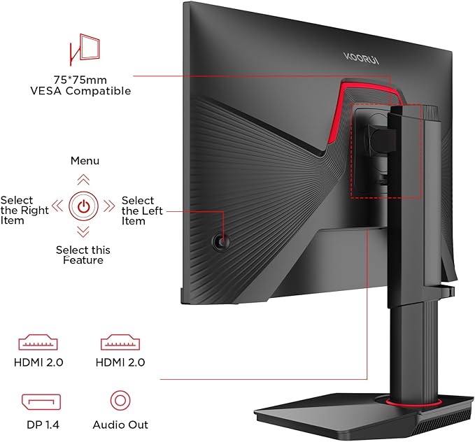 KOORUI G2511E 24.5" 320Hz Fast IPS Gaming Monitor – FHD, 1ms, HDMI/DP, Adaptive Sync