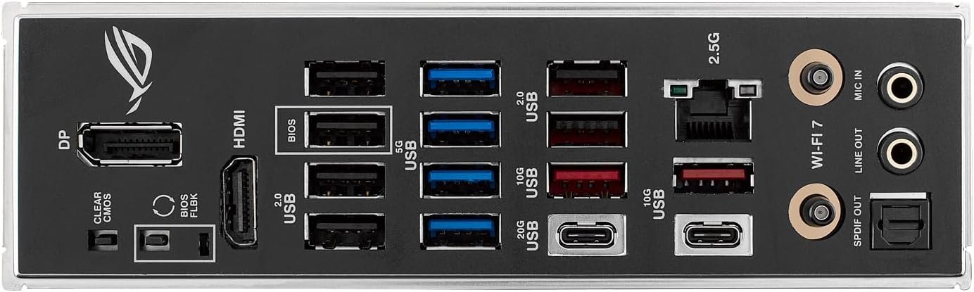 Asus Rog Strix Z790-F Gaming WiFi II Motherboard, Intel Z790, 1700, ATX, DDR5, HDMI, DP, Wi-Fi 7, 2.5G LAN, PCIe5, RGB, M.2