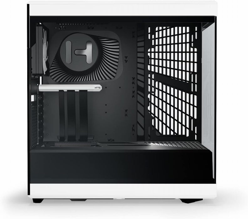 Hyte Y40 ATX Mid Tower Gaming Desktop PC Case, Panoramic Glass, 120mm Fans, White