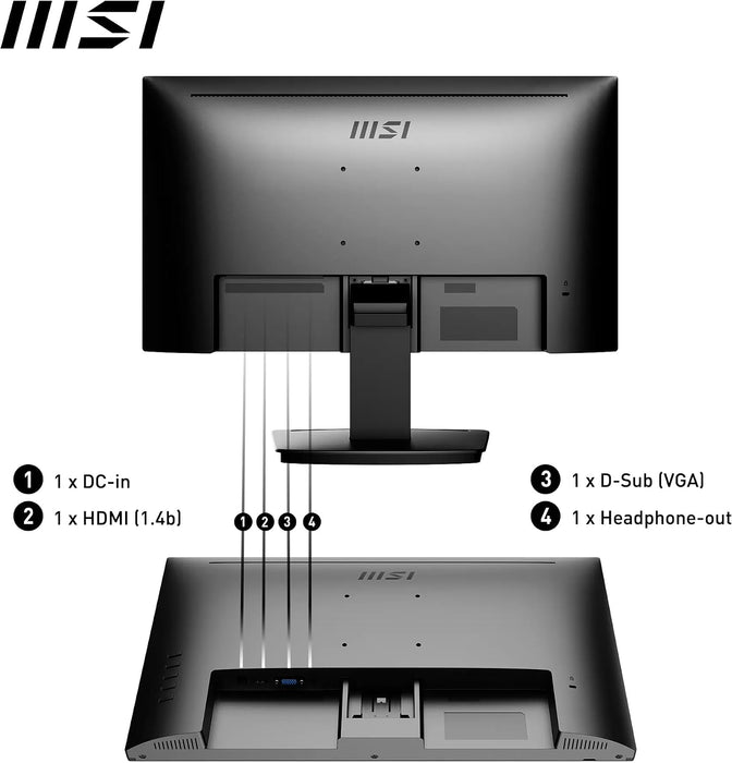 MSI PRO MP223 21.45-Inch Full HD Office Monitor – 100Hz VA Display