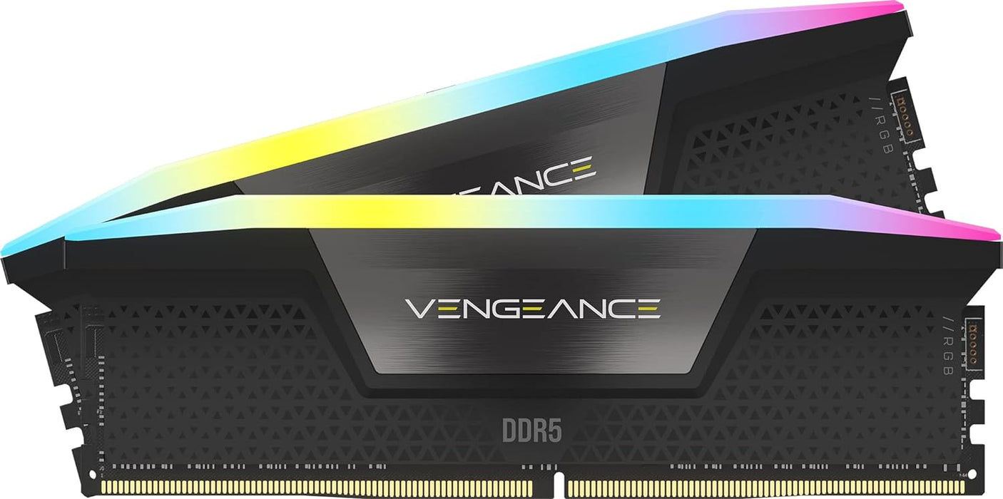 Corsair Vengeance RGB 64GB Memory RAM (2 x 32GB), DDR5, 5200MHz (PC5-41600), CL40, 1.25V, XMP 3.0, PMIC, DIMM Memory Kit