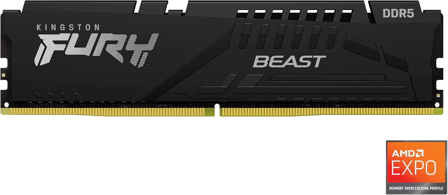 Kingston Fury Beast 128GB RAM (2 x 64GB), DDR5, 5600MHz, XMP, EXPO, Memory Kit