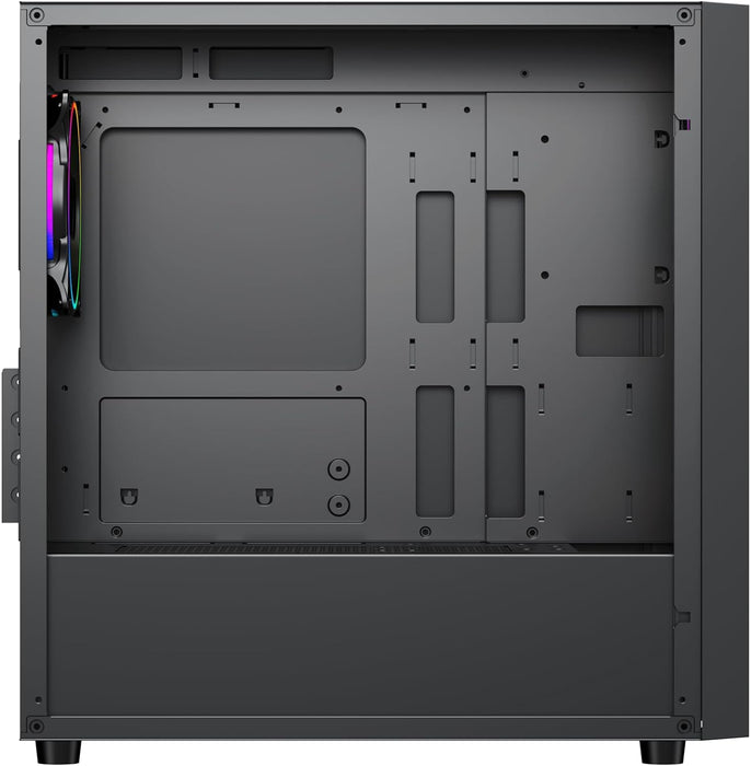 Vida Lucid Black ARGB Gaming PC Case w/ Glass Front & Side, Micro ATX, ARGB Infinity Fans