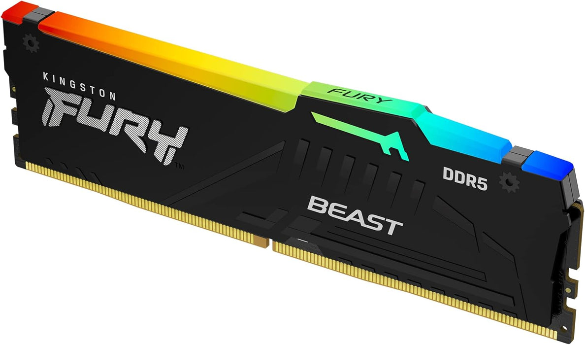 Kingston Fury Beast RGB 128GB RAM (4 x 32GB), DDR5, 5600MHz, Intel XMP 3.0, Memory Kit