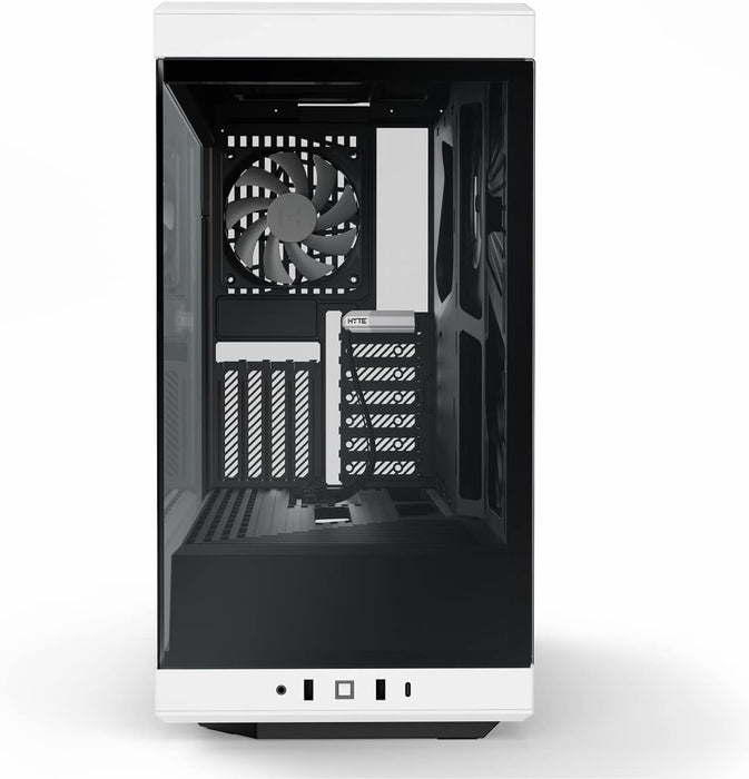 Hyte Y40 ATX Mid Tower Gaming Desktop PC Case, Panoramic Glass, 120mm Fans, White