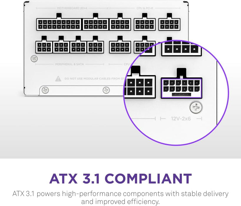 NZXT C1200 Gold ATX 3.1 1200W Fully Modular Power Supply – 80+ Gold, PCIe 5 Ready