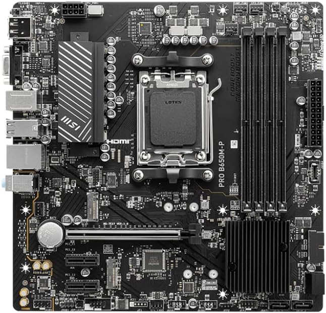 MSI Pro B650M-P Micro ATX Gaming Motherboard for AMD AM5, DDR5