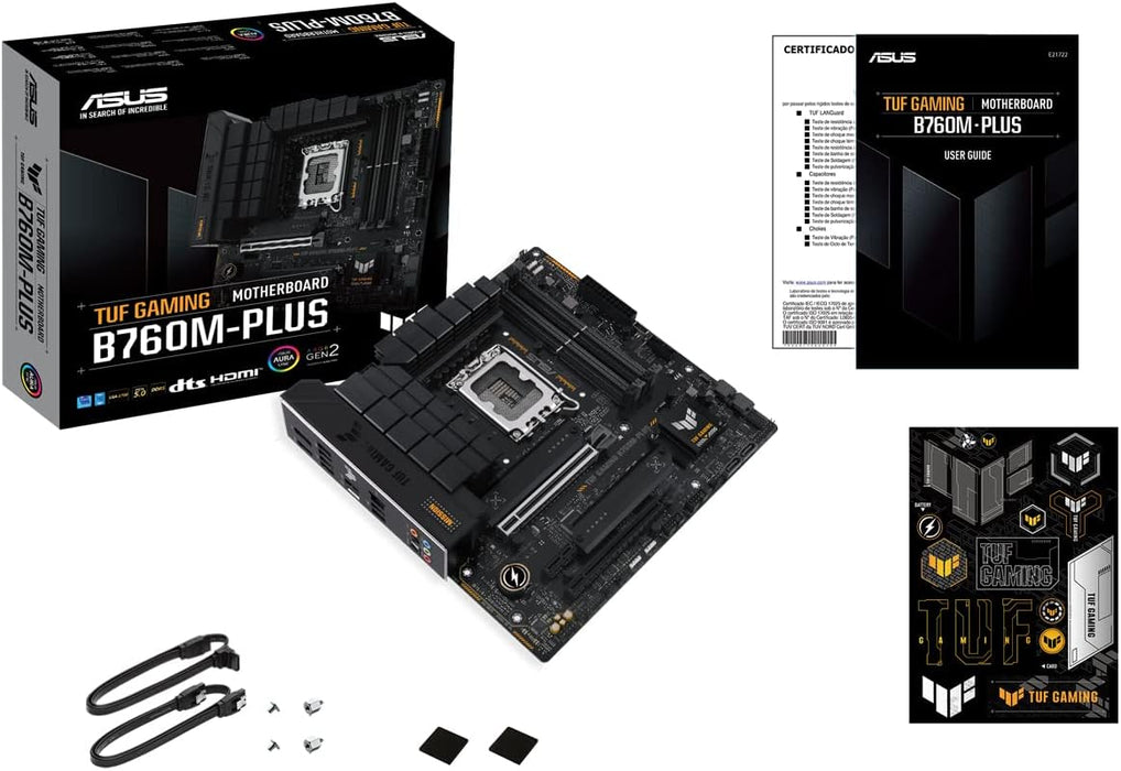 Asus Tuf Gaming B760M-Plus Motherboard, Intel B760, 1700, Micro ATX, DDR5, PCIe5