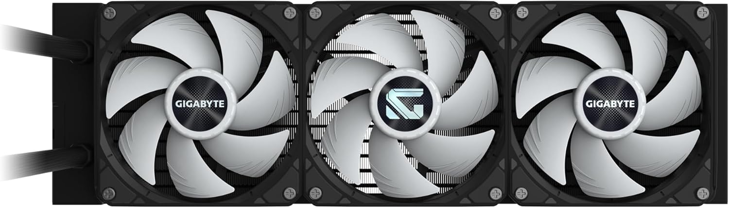 Gigabyte Gaming 360mm AIO CPU Liquid Cooler, 3x ARGB Fans, Black