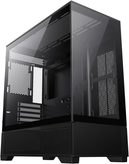 micro atx gaming case, desktop pc tower, black