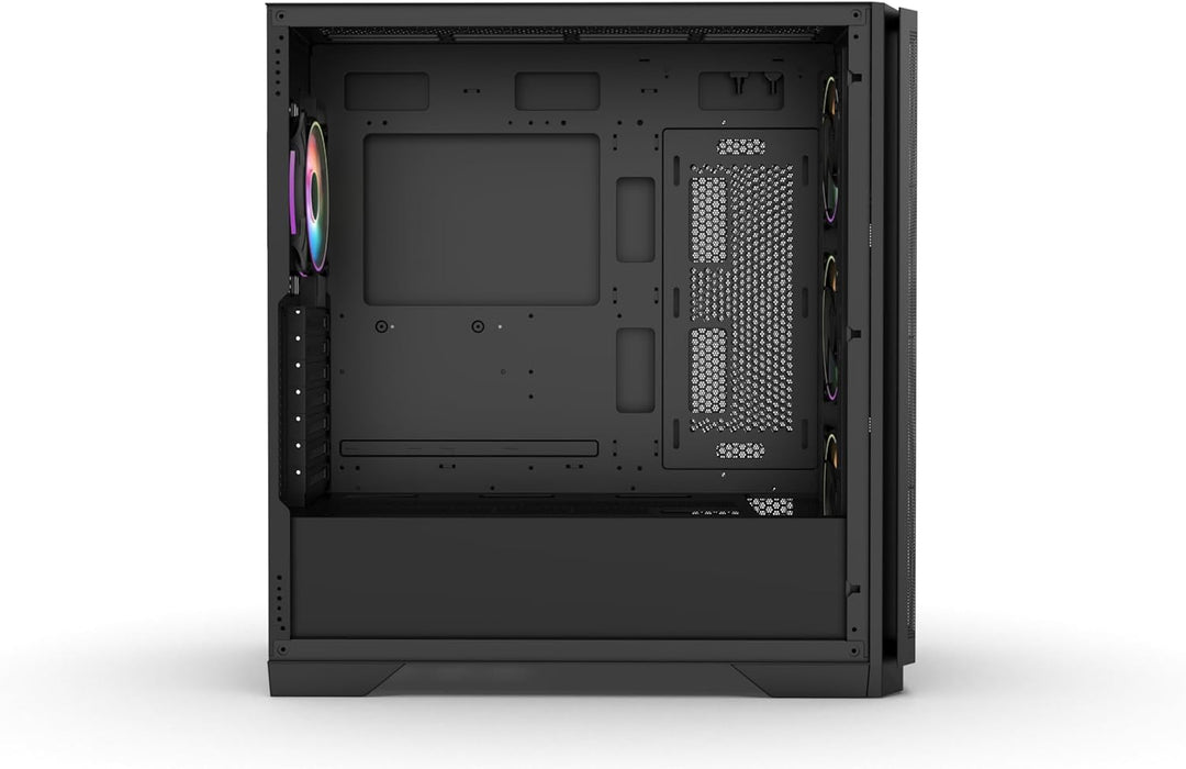 Vida Aquilon Black ARGB Gaming PC Case w/ Glass Window, E-ATX, 4x ARGB Fans, 6-Port PWM ARGB Fan Hub, Mesh Front