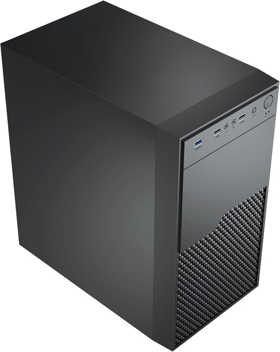 Vida Enterprise Black Office Desktop PC Case, Micro ATX, 120mm Fan, Mesh Front