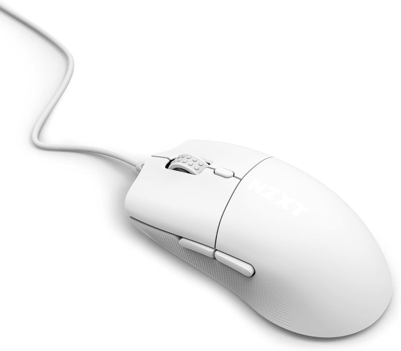 NZXT Lift 2 Ergo Lightweight Ergonomic Wired Gaming Mouse, Optical Switch, White