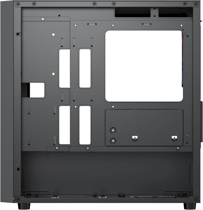Vida Lucid Black ARGB Gaming PC Case w/ Glass Front & Side, Micro ATX, ARGB Infinity Fans