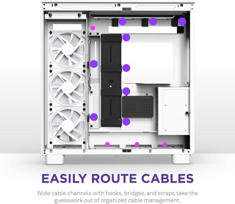 NZXT H9 Elite Dual Chamber Gaming PC Case ATX Mid Tower, RGB Duo Fans, Tempered Glass