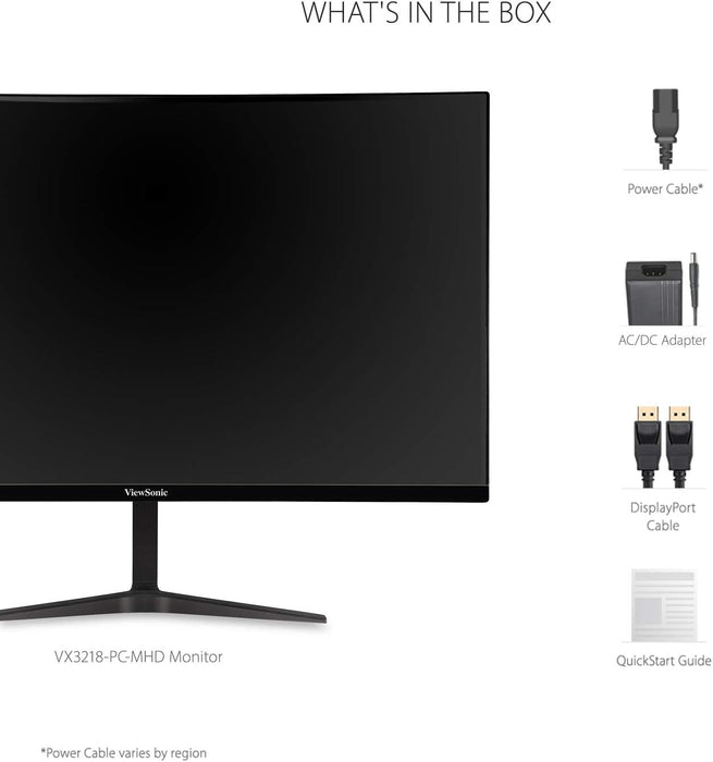 ViewSonic 32" Curved Gaming Monitor Full HD 1920 x 1080, 165Hz, 1ms, Speakers, AMD Adaptive Sync