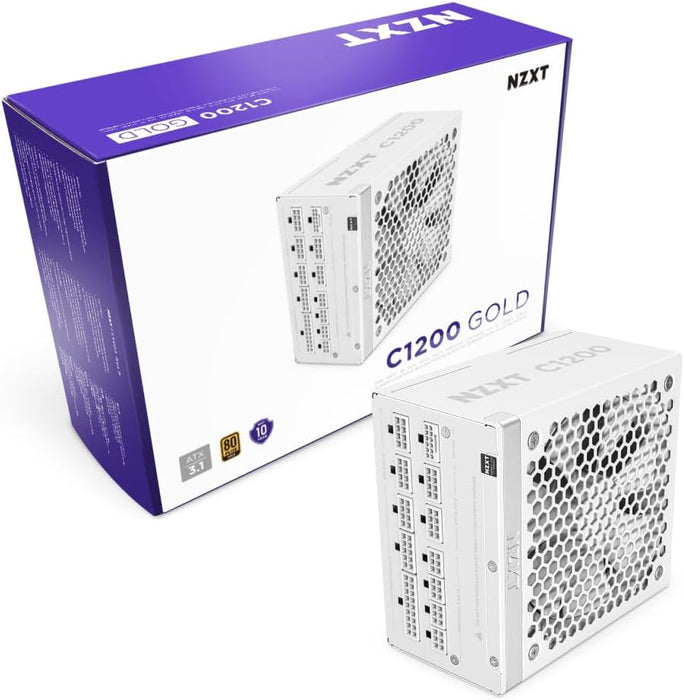 NZXT C1200 Gold ATX 3.1 1200W Fully Modular Power Supply – 80+ Gold, PCIe 5 Ready