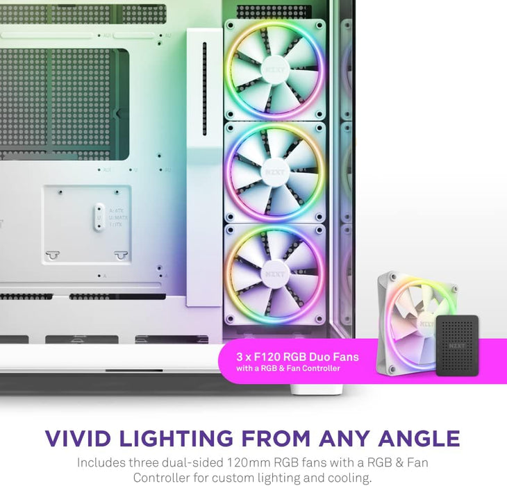NZXT H9 Elite Dual Chamber Gaming PC Case ATX Mid Tower, RGB Duo Fans, Tempered Glass