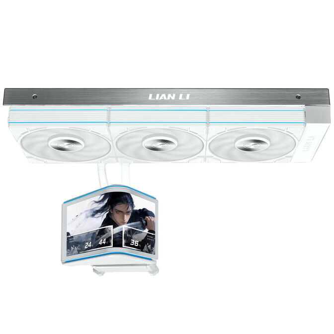 Lian Li HydroShift II OLED Curved 360P28 White – 360mm AIO CPU Cooler with 2K OLED Display
