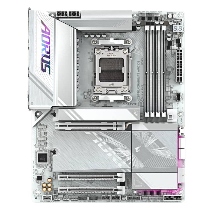 Gigabyte X870E AORUS ELITE WIFI7 ICE – AM5 ATX Motherboard, DDR5, PCIe 5.0, USB4, Wi‑Fi 7