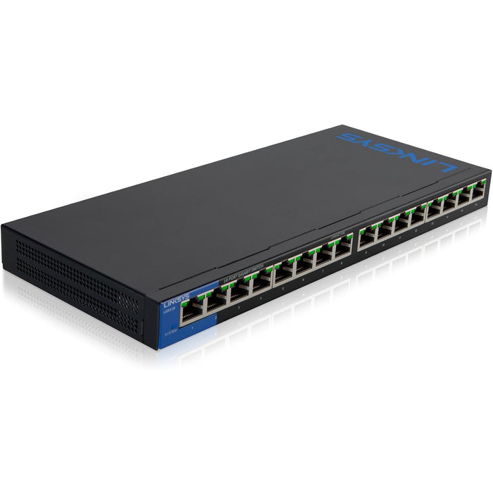 Linksys LGS116P 16-Port Gigabit PoE+ Switch – 8 PoE+ Ports, 80W Budget & QoS