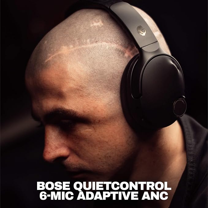Skullcandy Crusher 1080 ANC Wireless Headphones – Bose Sound, Crusher Bass, ANC, 60h Battery, Black