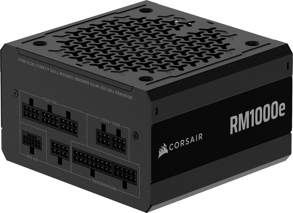 Corsair 1000W RM1000e PSU, Fully Modular, Low-Noise, Cybenetics Gold, Zero RPM Mode, Power Supply