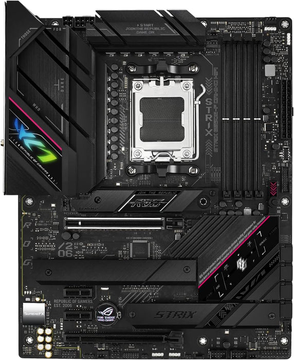 Asus Rog Strix B650E-F Gaming WiFi ATX Motherboard, AMD AM5, DDR5, PCIe 5.0, Aura Sync RGB